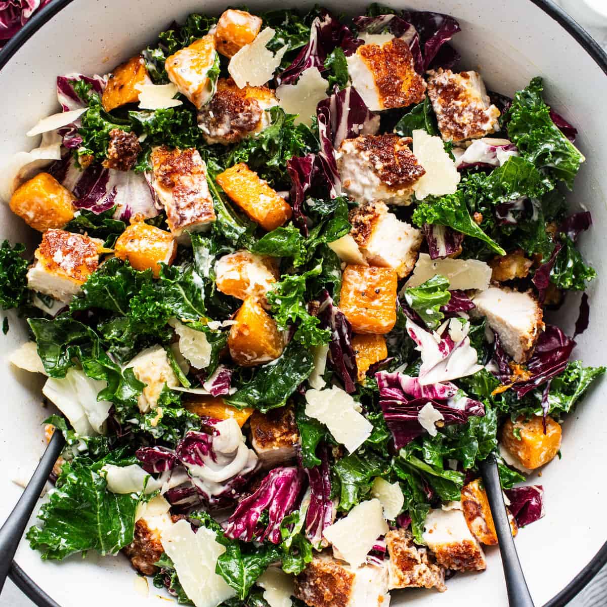 The Ultimate Veggie-Packed Crispy Chicken Kale Caesar